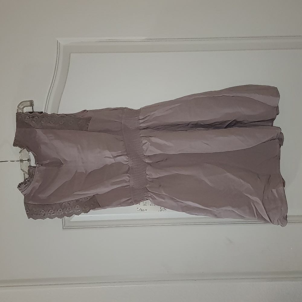 Lace Tan/Beige Mini Dress - Picture 5 of 7